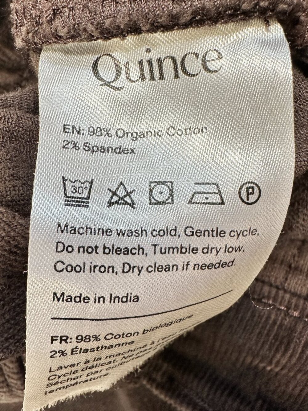 Quince Women Stretch Corduroy Cropped Wide Leg Pants Patch Pockets Espresso 16 - Picture 10 of 10